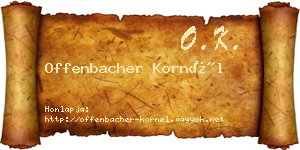 Offenbacher Kornél névjegykártya