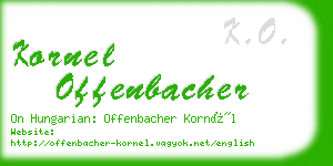 kornel offenbacher business card